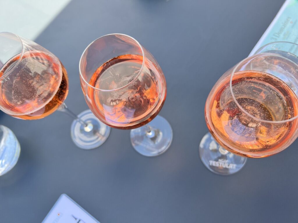 3 glass rosa champagne